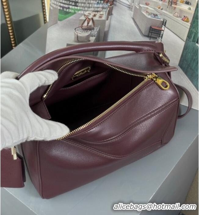 Good Product Loewe Small Featherlight Puzzle bag in nappa lambskin L5011 Dark Burgundy 2025