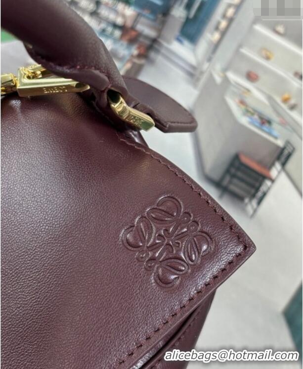 Good Product Loewe Small Featherlight Puzzle bag in nappa lambskin L5011 Dark Burgundy 2025