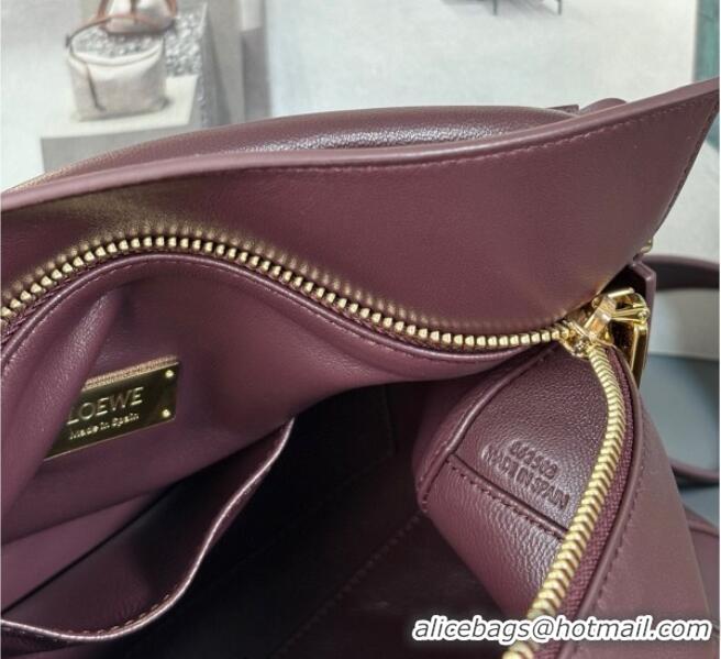 Good Product Loewe Small Featherlight Puzzle bag in nappa lambskin L5011 Dark Burgundy 2025