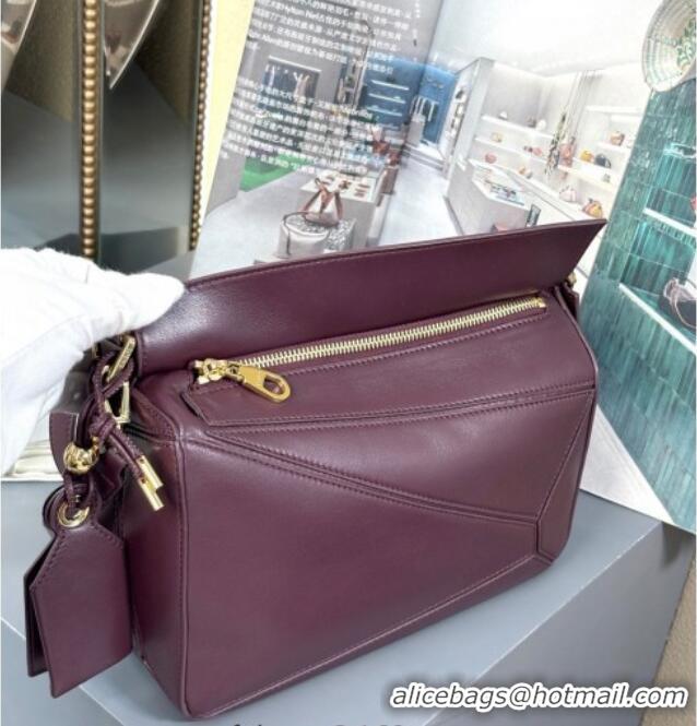 Good Product Loewe Small Featherlight Puzzle bag in nappa lambskin L5011 Dark Burgundy 2025