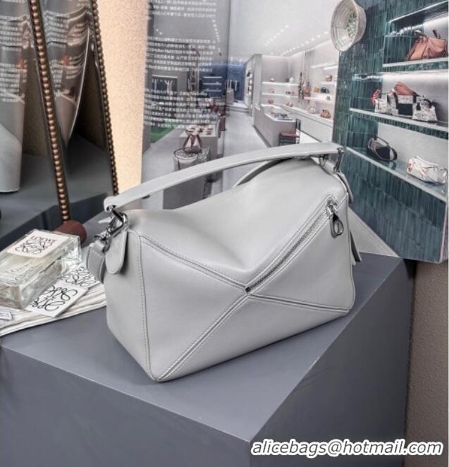 Affordable Price Loewe Small Featherlight Puzzle Bag In Nappa Lambskin L5011 Shell Grey 2025