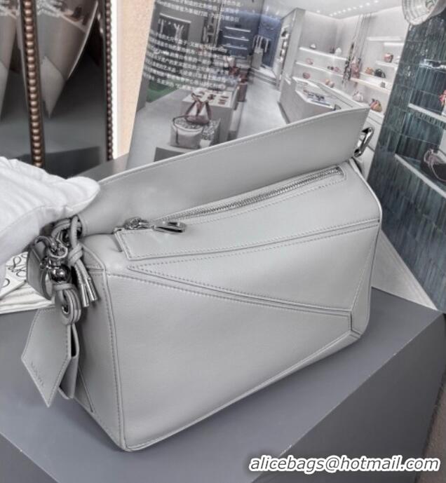 Affordable Price Loewe Small Featherlight Puzzle Bag In Nappa Lambskin L5011 Shell Grey 2025