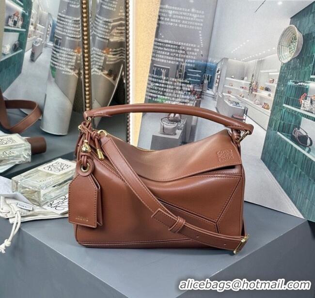 Good Looking Loewe Small Featherlight Puzzle Bag In Nappa Lambskin L5011 Pecan Brown 2025