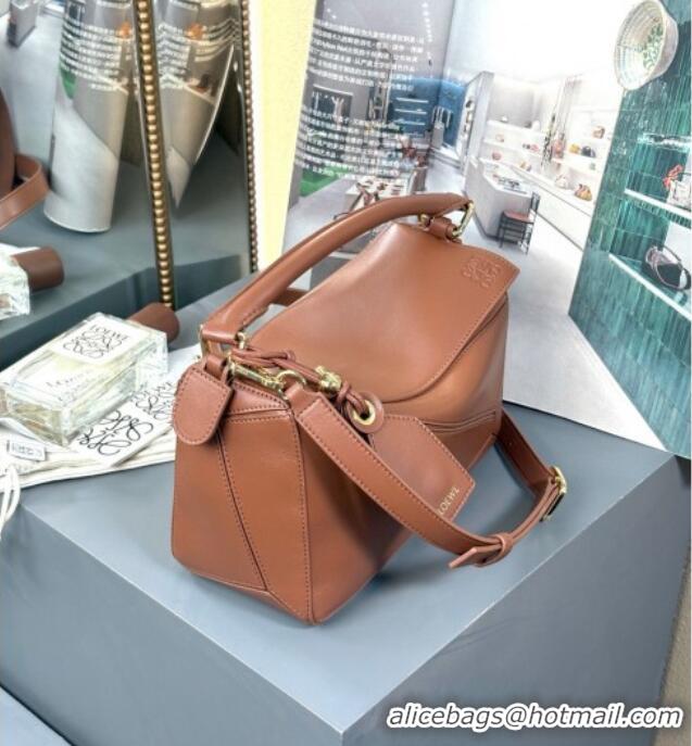 Good Looking Loewe Small Featherlight Puzzle Bag In Nappa Lambskin L5011 Pecan Brown 2025