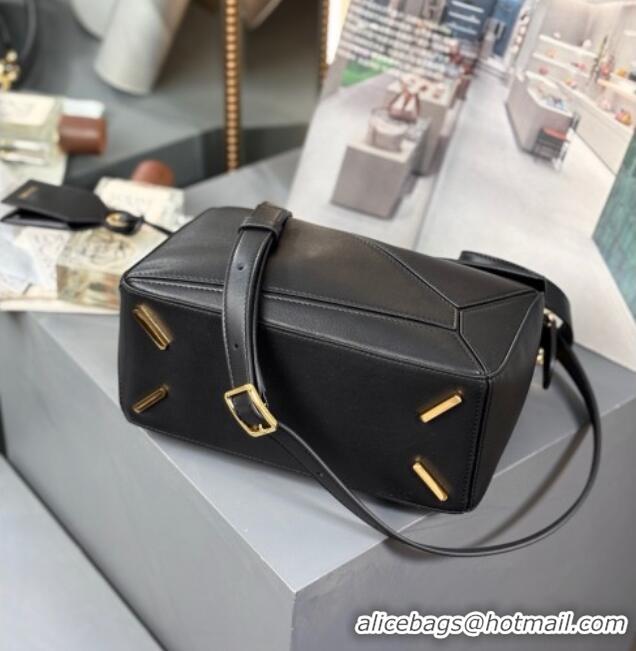 Well Crafted Loewe Small Featherlight Puzzle Bag In Nappa Lambskin L5011 Black 2025
