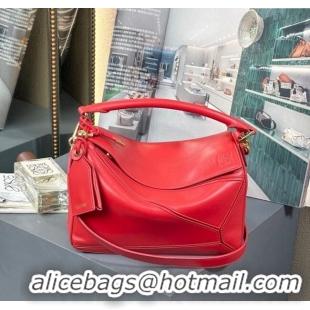 Luxury Classic Loewe Small Featherlight Puzzle Bag In Nappa Lambskin L5011 Red 2025