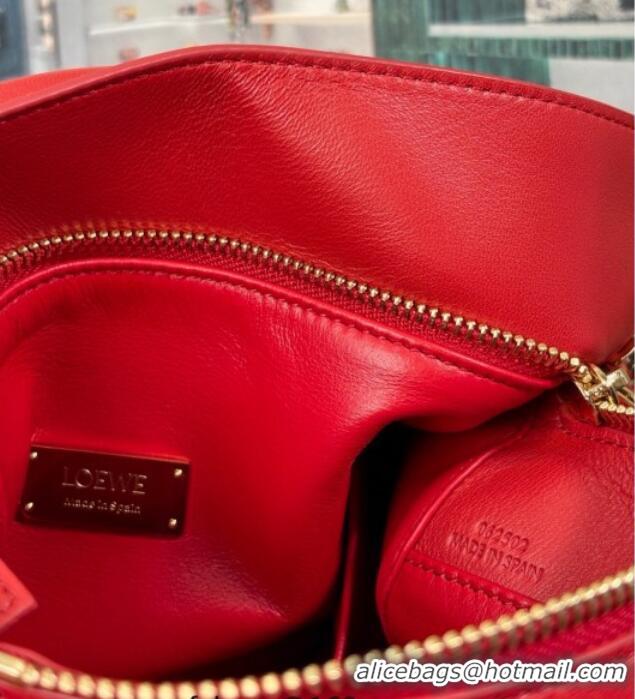 Luxury Classic Loewe Small Featherlight Puzzle Bag In Nappa Lambskin L5011 Red 2025