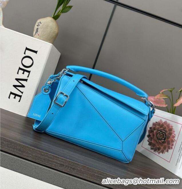 Inexpensive Loewe Small Featherlight Puzzle Bag In Nappa Lambskin L5011 Light Blue 2025