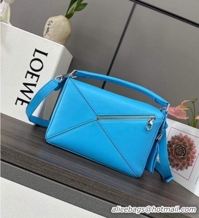 Inexpensive Loewe Small Featherlight Puzzle Bag In Nappa Lambskin L5011 Light Blue 2025