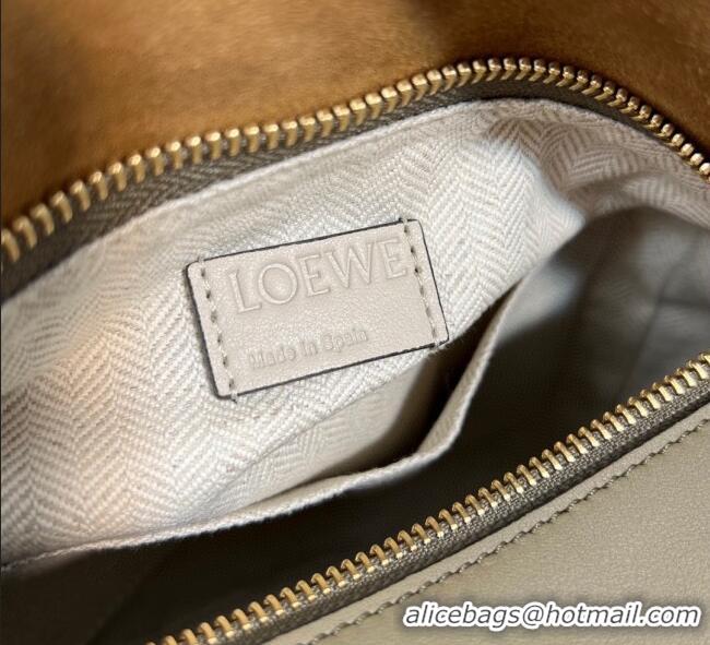 Best Design Loewe Small Puzzle Bag In Nappa Calfskin Leather With Woven Handle 0925 Green/White 2025