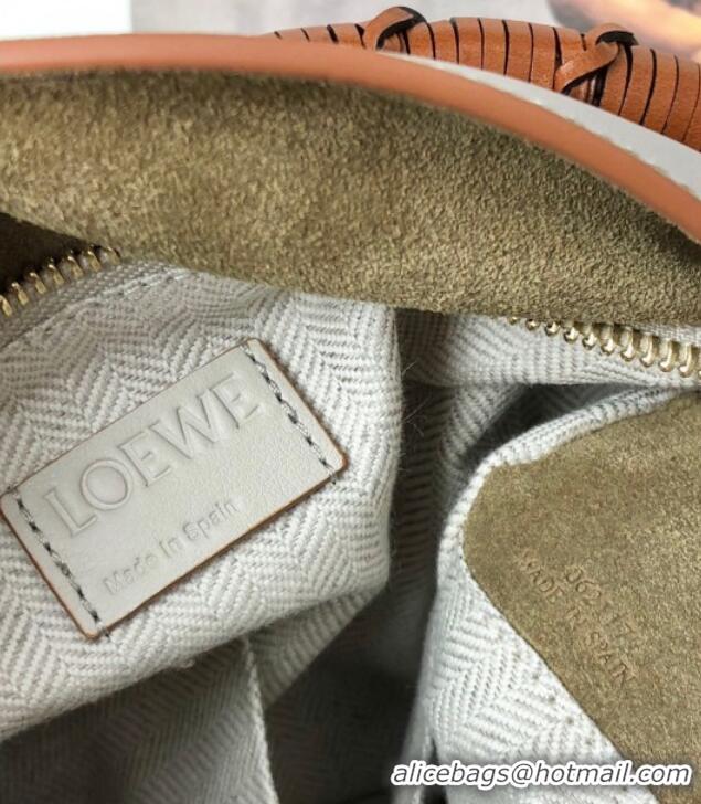 Shop Grade Loewe Small Puzzle Bag In Nappa Calfskin Leather With Woven Handle 0925 Grey/White 2025