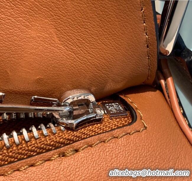 Hot Style Loewe Small Puzzle Bag In Nappa Calfskin Leather With Woven Handle 0925 Black/Brown 2025