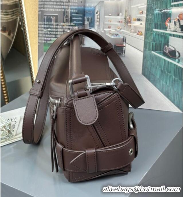 Most Popular Loewe Small Puzzle Biker Bag In Shiny Calfskin 0925 Dark Chestnut Brown 2025