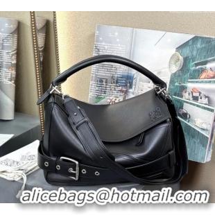 Well Crafted Loewe Large Puzzle Biker Bag In Shiny Calfskin 0925 Black 2025