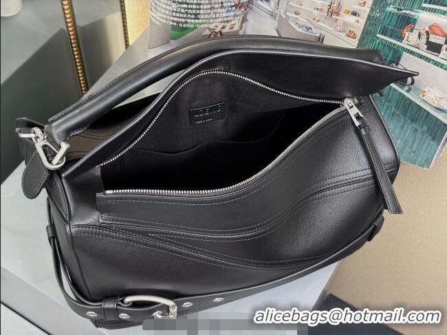 Well Crafted Loewe Large Puzzle Biker Bag In Shiny Calfskin 0925 Black 2025