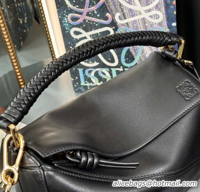 Buy Discount Loewe Small Puzzle Bag In Smooth Calfskin With Woven Handle 0925 Black 2025