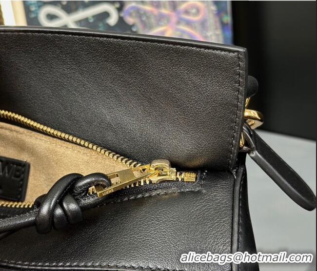 Buy Discount Loewe Small Puzzle Bag In Smooth Calfskin With Woven Handle 0925 Black 2025