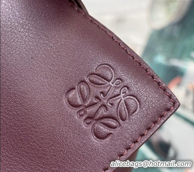 Spot Discount Loewe Small Puzzle Bag In Smooth Calfskin With Woven Handle 0925 Dark Burgundy 2025