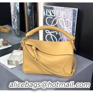 Unique Promotional Loewe Small Puzzle Bag In Smooth Calfskin With Woven Handle 0925 Yellow 2025