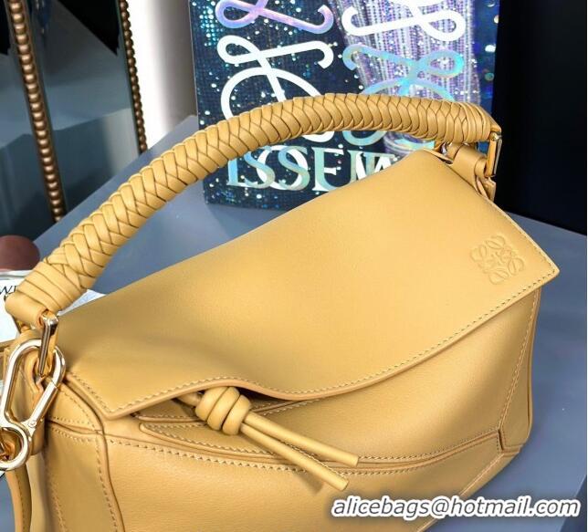 Unique Promotional Loewe Small Puzzle Bag In Smooth Calfskin With Woven Handle 0925 Yellow 2025