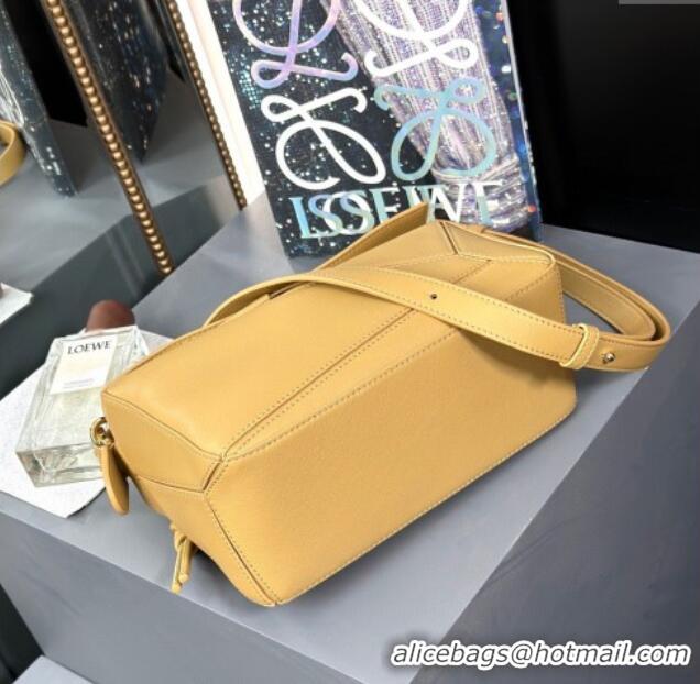 Unique Promotional Loewe Small Puzzle Bag In Smooth Calfskin With Woven Handle 0925 Yellow 2025