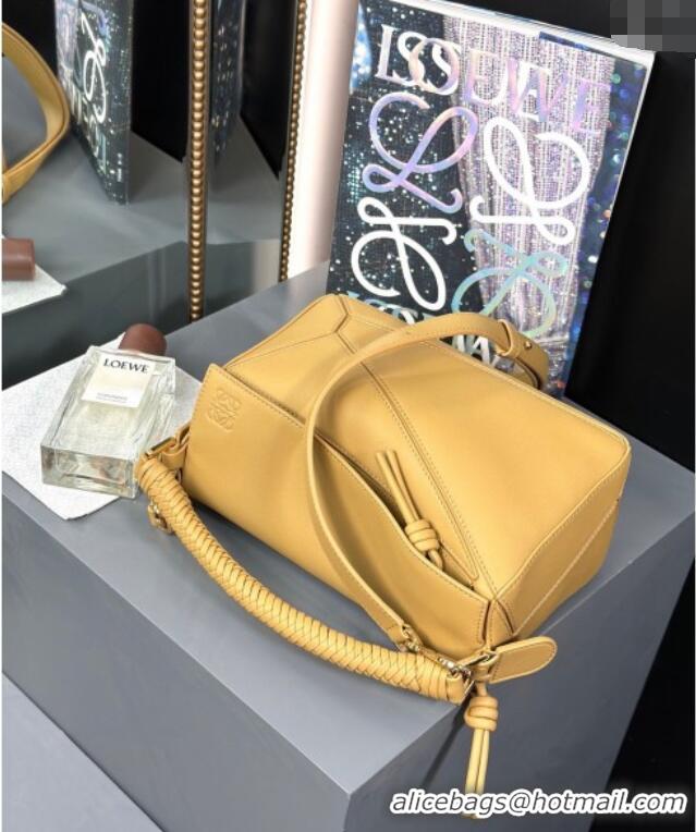 Unique Promotional Loewe Small Puzzle Bag In Smooth Calfskin With Woven Handle 0925 Yellow 2025