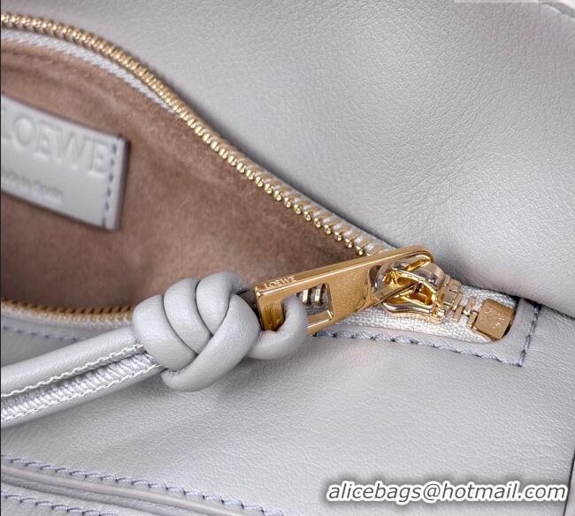 Best Product Loewe Small Puzzle Bag In Smooth Calfskin With Woven Handle 0925 Grey 2025