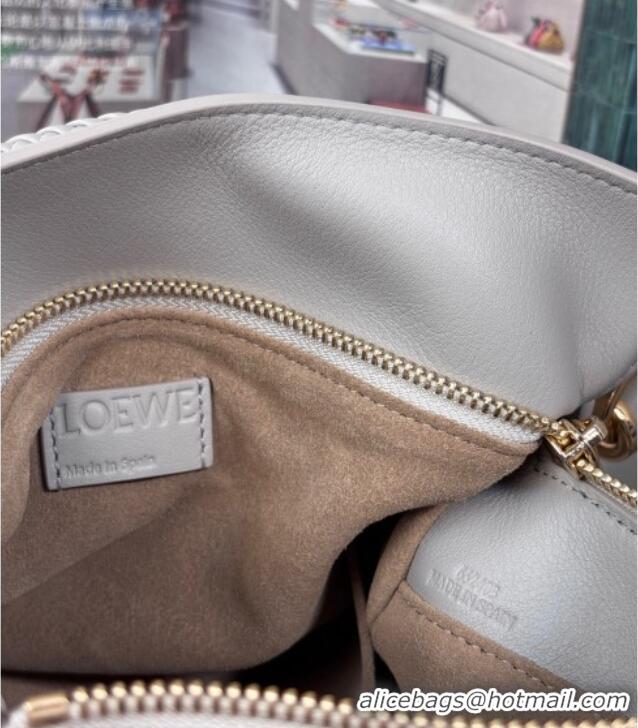 Best Product Loewe Small Puzzle Bag In Smooth Calfskin With Woven Handle 0925 Grey 2025