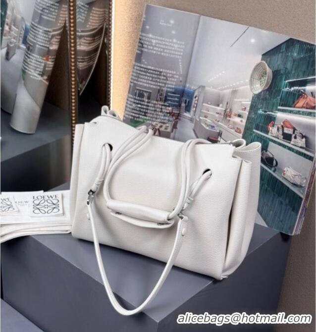 New Release Creation Loewe Medium Madrid Bag In Supple Grained Calfskin 052451 White 2025