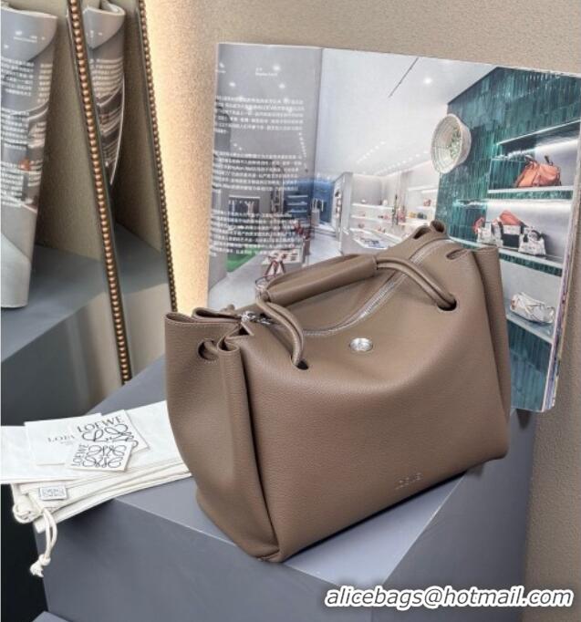 Well Crafted Loewe Medium Madrid Bag In Supple Grained Calfskin 052451 Taupe 2025