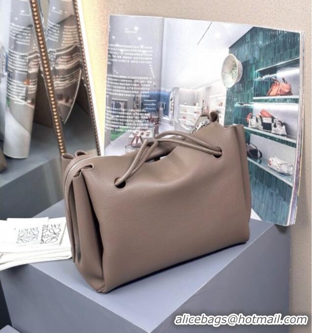 Well Crafted Loewe Medium Madrid Bag In Supple Grained Calfskin 052451 Taupe 2025