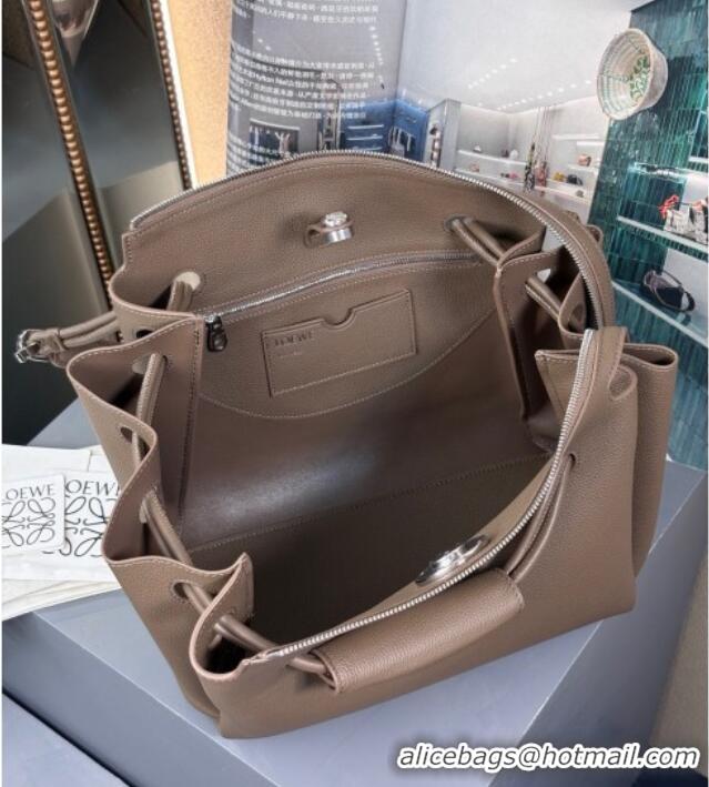 Well Crafted Loewe Medium Madrid Bag In Supple Grained Calfskin 052451 Taupe 2025
