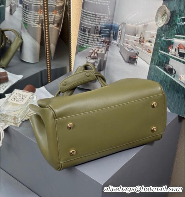 Fashion Grade Loewe Medium Madrid Bag In Supple Grained Calfskin 052451 Olive Green 2025