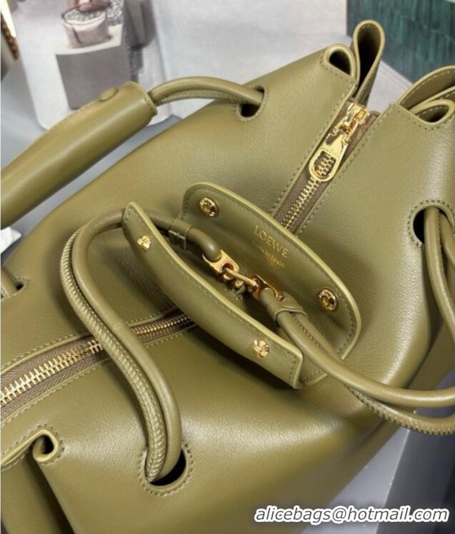 Fashion Grade Loewe Medium Madrid Bag In Supple Grained Calfskin 052451 Olive Green 2025