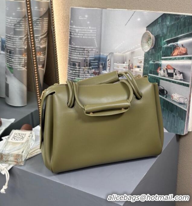 Fashion Grade Loewe Medium Madrid Bag In Supple Grained Calfskin 052451 Olive Green 2025