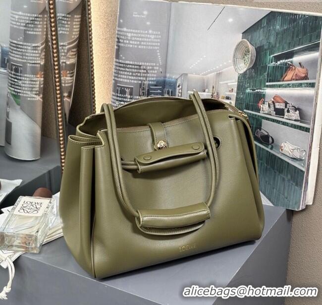 Fashion Grade Loewe Medium Madrid Bag In Supple Grained Calfskin 052451 Olive Green 2025