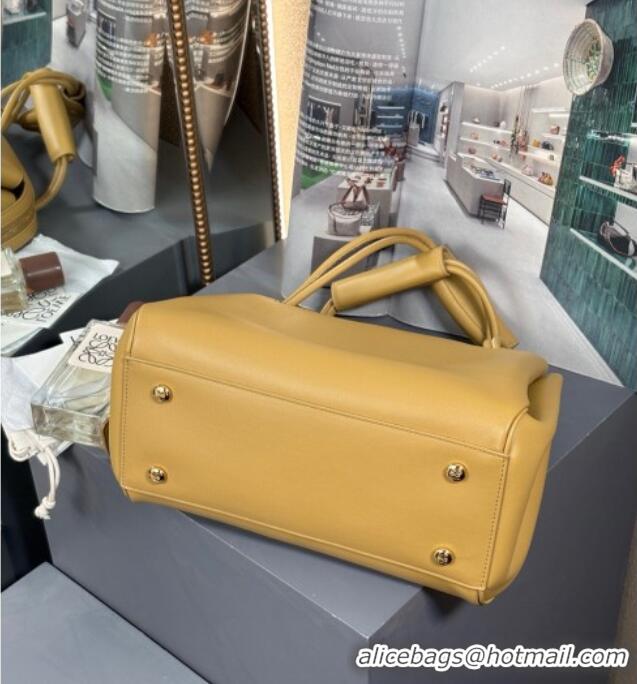 Famous Brand Loewe Medium Madrid Bag In Supple Grained Calfskin 052451 Yellow 2025