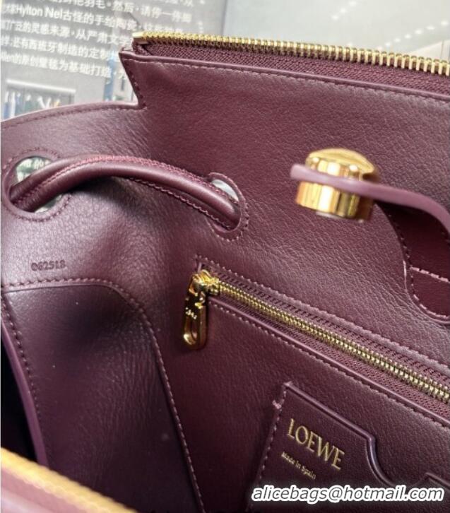 Buy Grade Loewe Medium Madrid Bag In Supple Grained Calfskin 052451 Dark Burgundy 2025