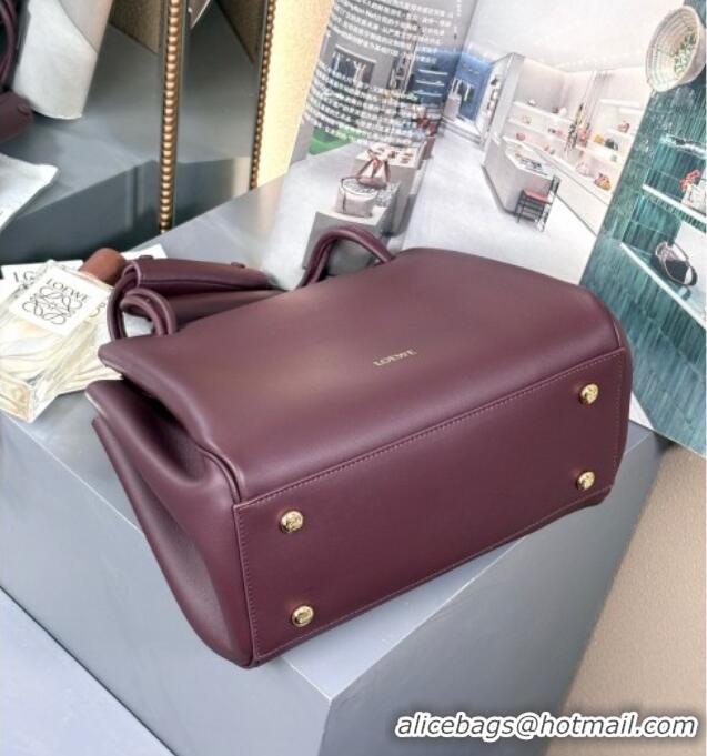 Buy Grade Loewe Medium Madrid Bag In Supple Grained Calfskin 052451 Dark Burgundy 2025