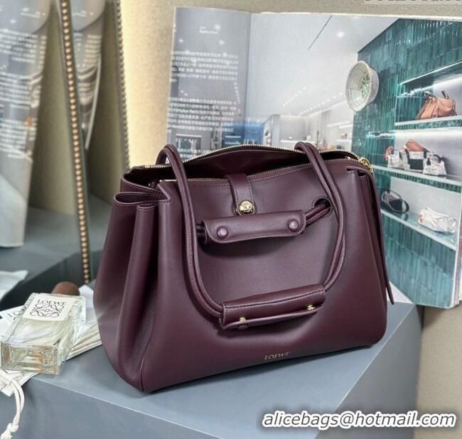 Buy Grade Loewe Medium Madrid Bag In Supple Grained Calfskin 052451 Dark Burgundy 2025