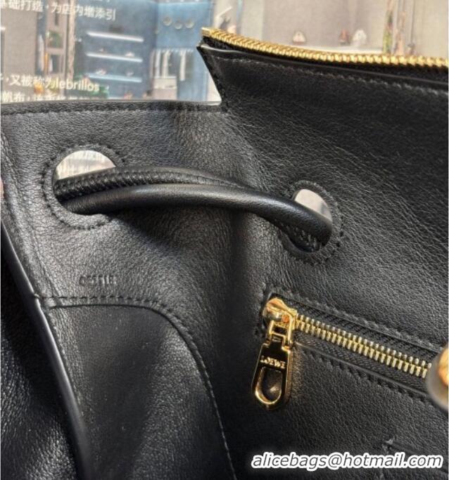 Luxury Classic Loewe Medium Madrid Bag In Supple Grained Calfskin 052451 Black 2025