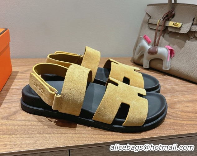Good Looking Hermes Genius Strap Sandals in Suede 2025 H082011 0820172