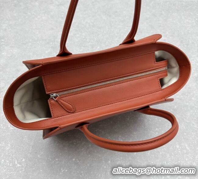 Luxury Discount The Row Marlo 12 Bag in Calfskin Leather 1895 Red Brown 2025
