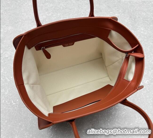 Luxury Discount The Row Marlo 12 Bag in Calfskin Leather 1895 Red Brown 2025