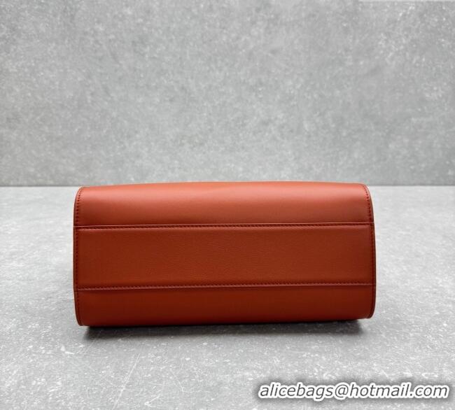 Luxury Discount The Row Marlo 12 Bag in Calfskin Leather 1895 Red Brown 2025