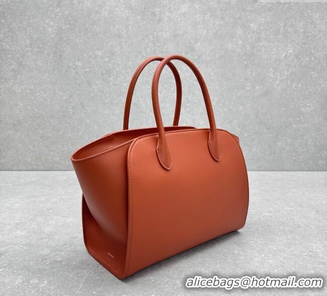 Luxury Discount The Row Marlo 12 Bag in Calfskin Leather 1895 Red Brown 2025