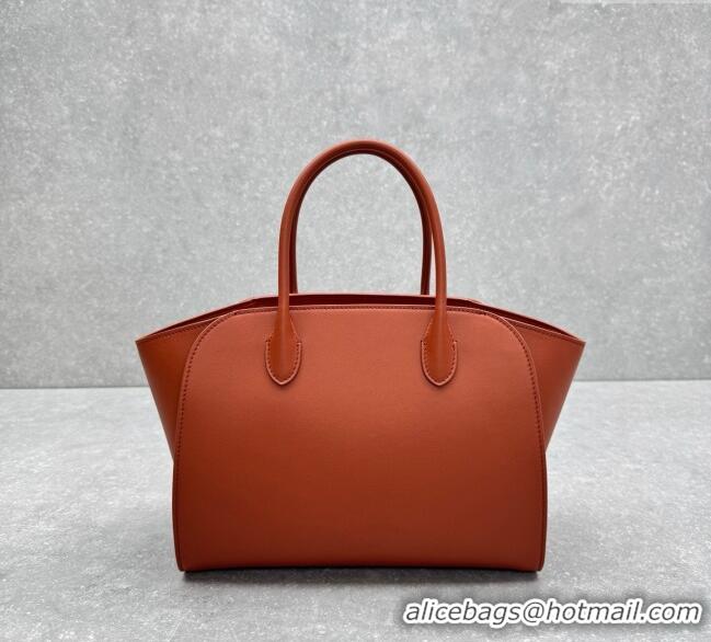 Luxury Discount The Row Marlo 12 Bag in Calfskin Leather 1895 Red Brown 2025