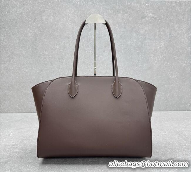 Top Grade The Row Marlo 14 Bag in Calfskin Leather 1895 Coffee Brown 2025