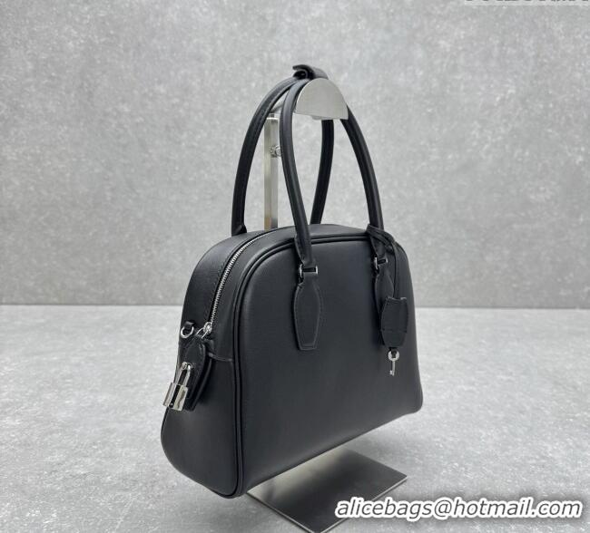 Famous Brand The Row India 10.00 Top Handle Bag in Smooth Leather 1740 Black 2025