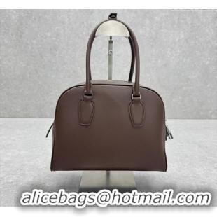 Well Crafted The Row India 10.00 Top Handle Bag in Smooth Leather 1740 Coffee Brown 2025